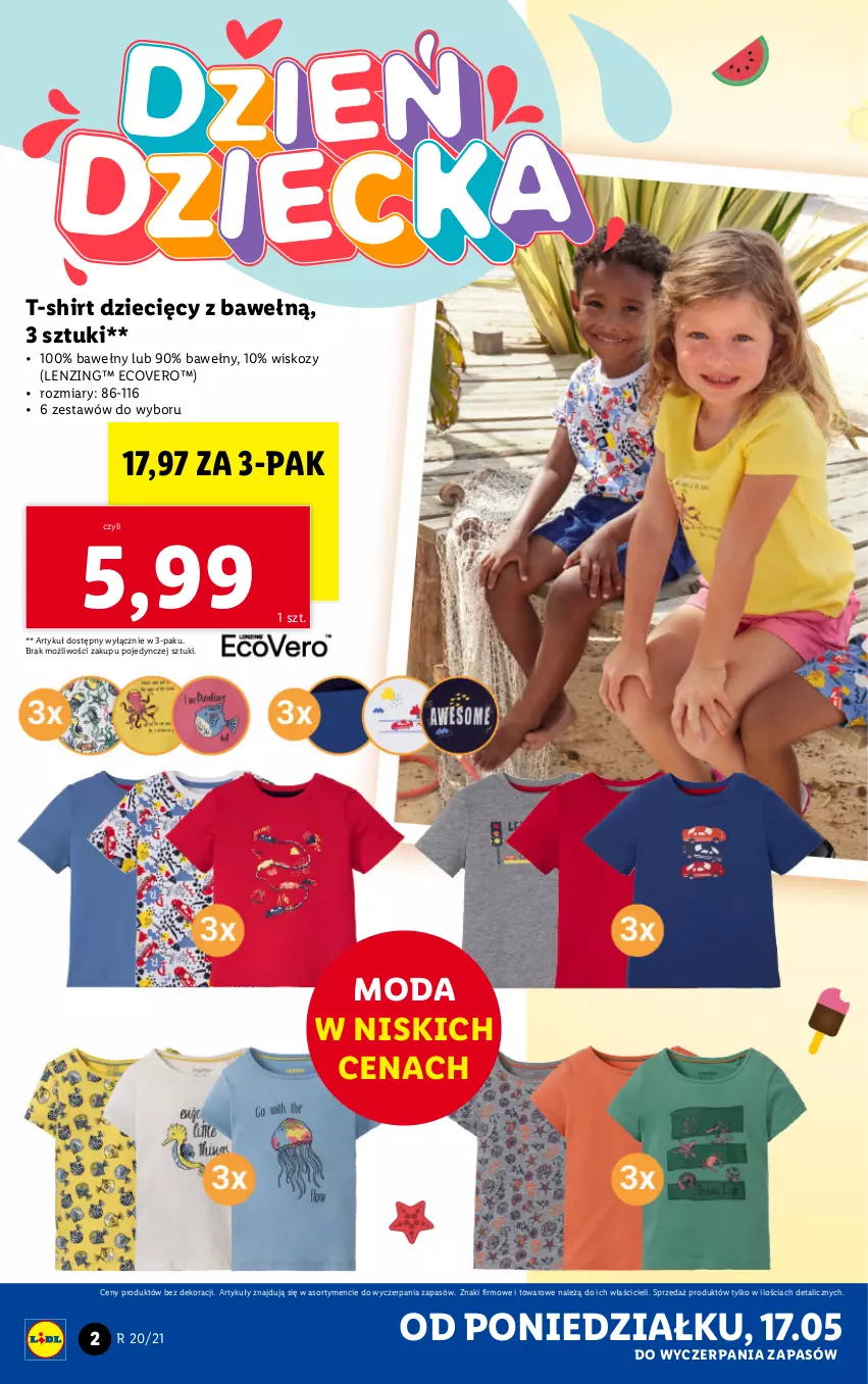 Gazetka promocyjna Lidl - GAZETKA - ważna 17.05 do 22.05.2021 - strona 2 - produkty: Dzieci, Moda, T-shirt