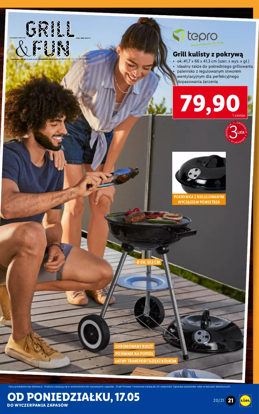 Gazetka promocyjna Lidl - GAZETKA - ważna 17.05 do 22.05.2021 - strona 21 - produkty: Grill, Palenisko, Pojemnik, Por, Sport, Tran