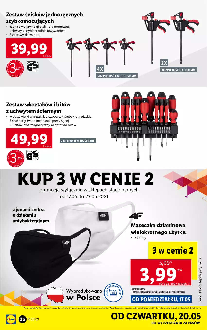 Gazetka promocyjna Lidl - GAZETKA - ważna 17.05 do 22.05.2021 - strona 36 - produkty: Szyna, Uchwyty, Wkręt, Zestaw wkrętaków