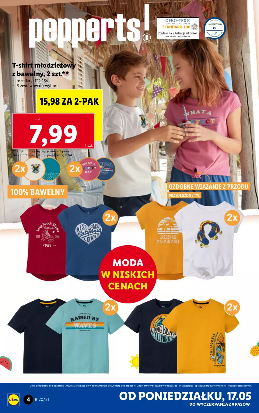 Gazetka promocyjna Lidl - GAZETKA - ważna 17.05 do 22.05.2021 - strona 4 - produkty: Moda, T-shirt