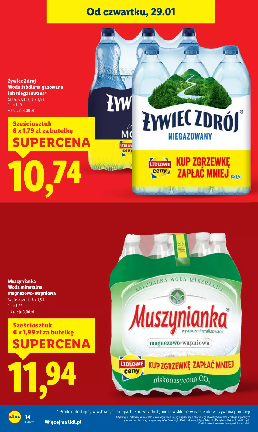 Gazetka promocyjna Lidl - GAZETKA - ważna 29.01 do 31.01.2026 - strona 14 - produkty: LANA, Magnez, Mus, Muszynianka, Woda, Woda mineralna