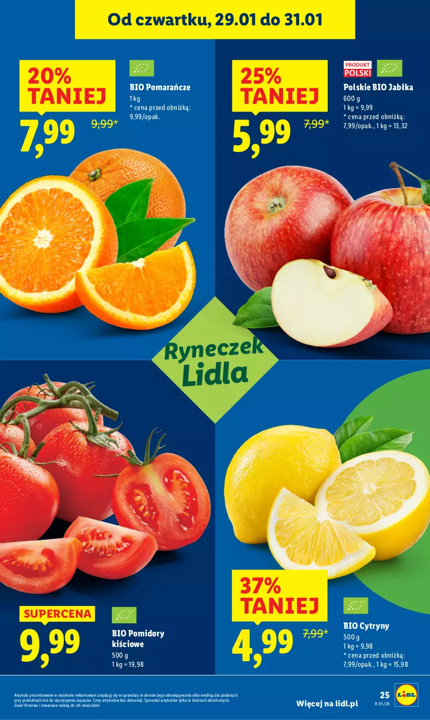 Gazetka promocyjna Lidl - GAZETKA - ważna 29.01 do 31.01.2026 - strona 25 - produkty: Cytryny, Jabłka, Pomarańcze, Pomidory