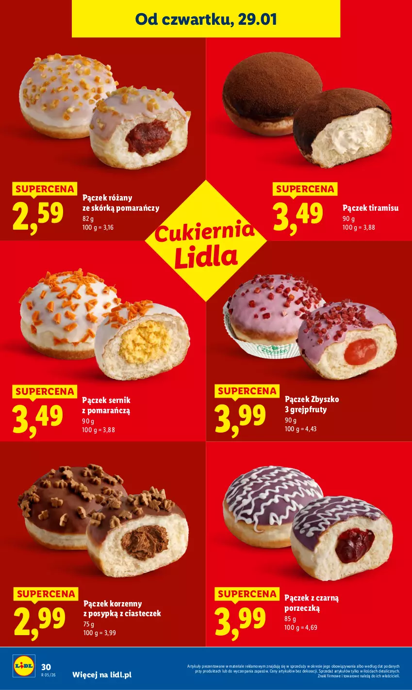 Gazetka promocyjna Lidl - GAZETKA - ważna 29.01 do 31.01.2026 - strona 30 - produkty: Cukier, Grejpfrut, Pączek, Por, Róża, Ser