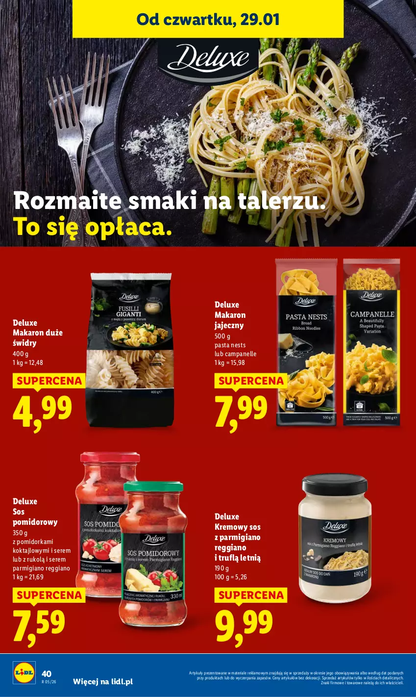 Gazetka promocyjna Lidl - GAZETKA - ważna 29.01 do 31.01.2026 - strona 40 - produkty: Makaron, Orka, Ser, Sos, Sos pomidorowy, Talerz