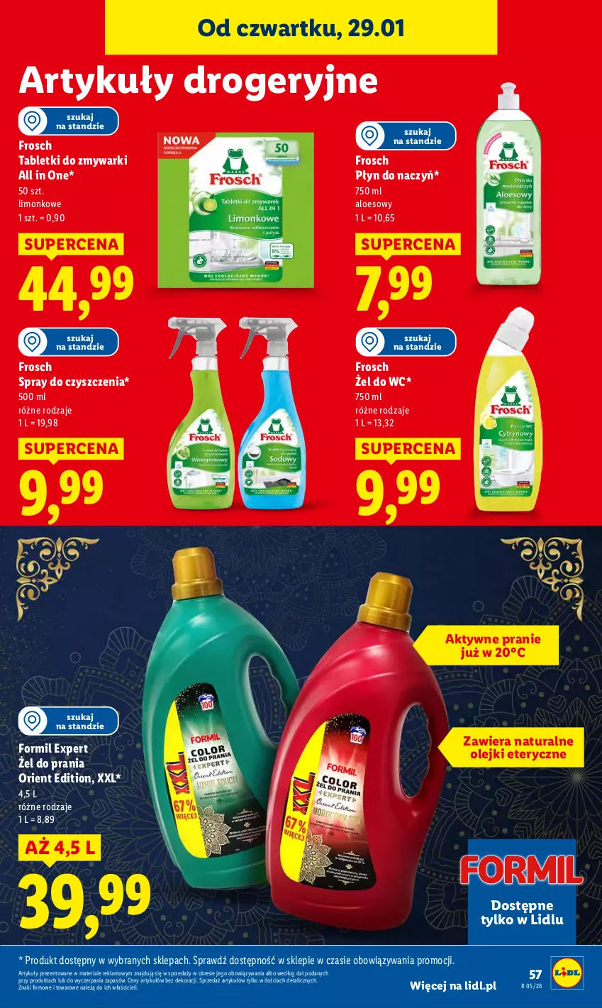 Gazetka promocyjna Lidl - GAZETKA - ważna 29.01 do 31.01.2026 - strona 57 - produkty: Frosch, Olej, Spray do czyszczenia, Tablet, Tabletki do zmywarki, Zmywarki