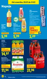 Gazetka promocyjna Lidl - GAZETKA - Gazetka - ważna od 31.01 do 31.01.2026 - strona 52 - produkty: Sok, Mus, Napój energetyczny, Coca-Cola, Napoje, Tiger, Schweppes, Muszynianka, Napój gazowany, Tymbark, Woda mineralna, Woda, Wino, Napój, Magnez