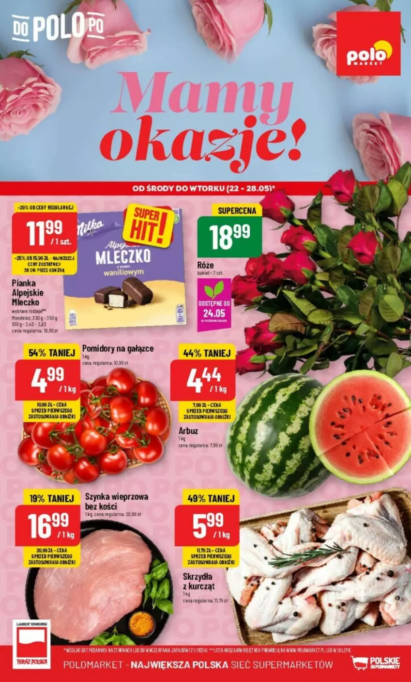 Gazetka promocyjna PoloMarket - ważna 22.05 do 28.05.2024 - strona 1 - produkty: Miecz, Pomidory, Szynka, Szynka wieprzowa