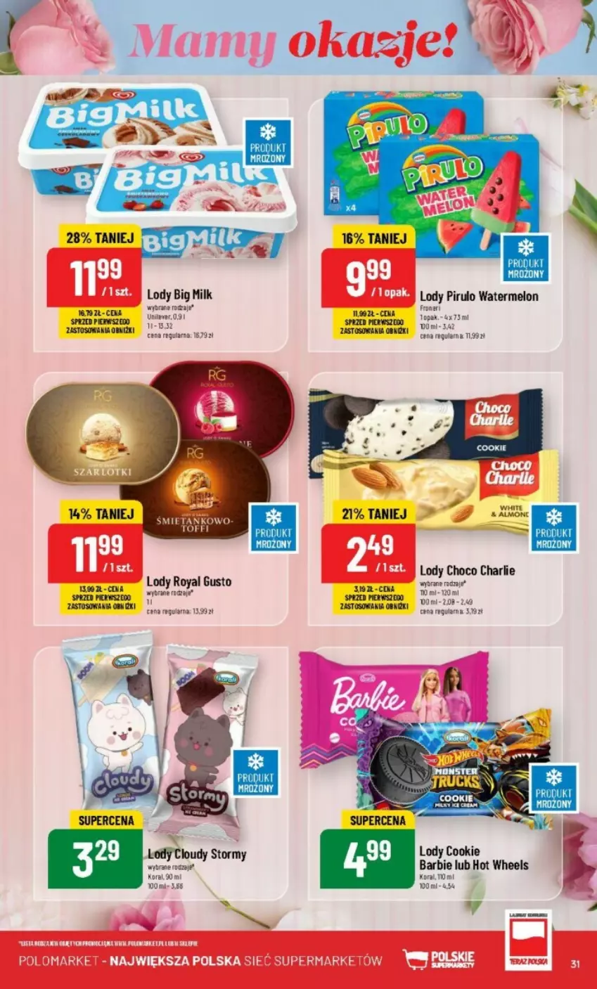 Gazetka promocyjna PoloMarket - ważna 22.05 do 28.05.2024 - strona 25 - produkty: Barbie, Big Milk, Hot Wheels, Lody, Melon