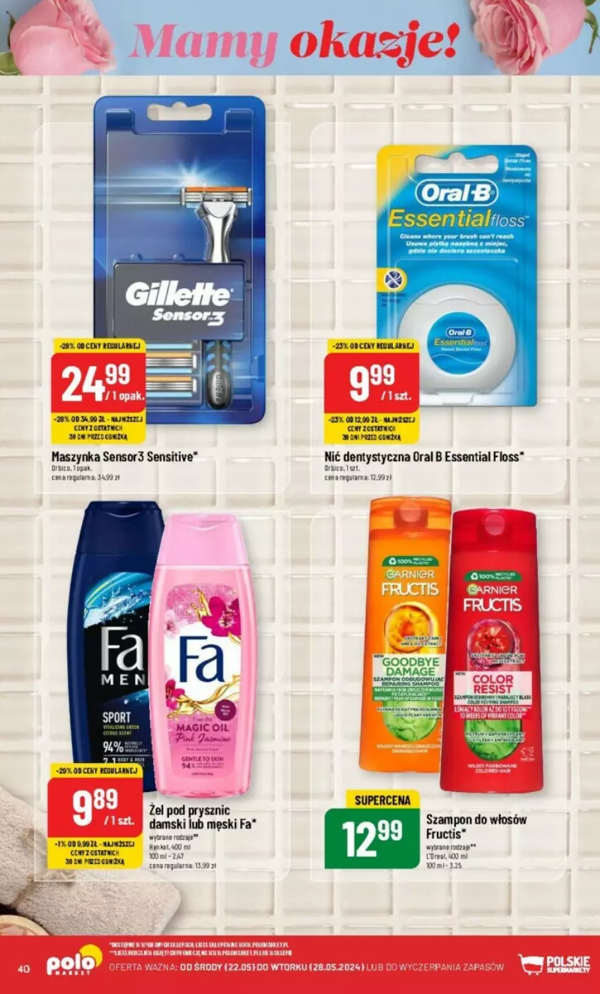 Gazetka promocyjna PoloMarket - ważna 22.05 do 28.05.2024 - strona 35 - produkty: BIC, Fa, Fructis, Gra, Maszynka, Nić dentystyczna, Oral B, Szynka