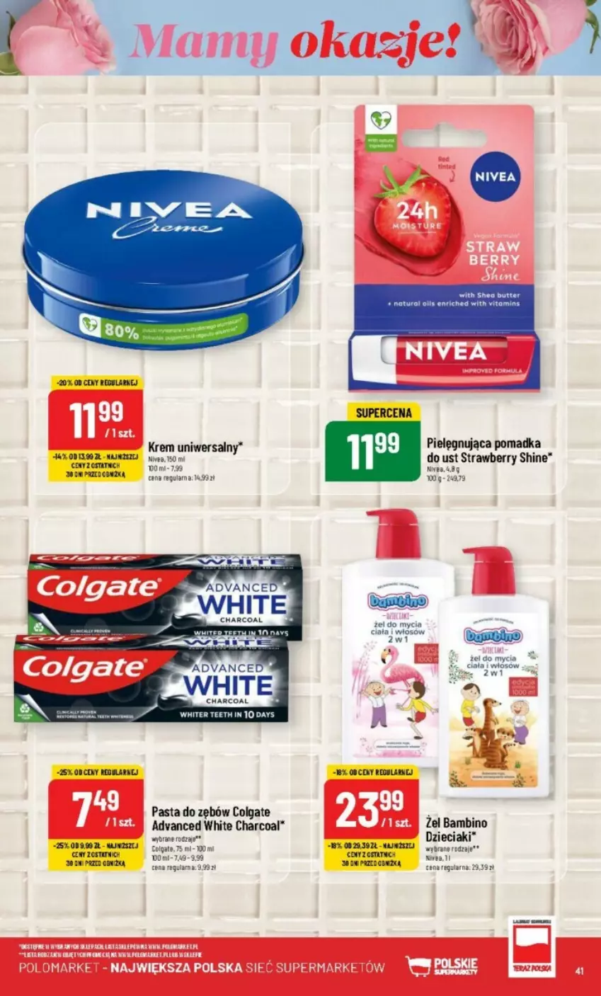 Gazetka promocyjna PoloMarket - ważna 22.05 do 28.05.2024 - strona 36 - produkty: Colgate, Dzieci, Krem uniwersalny, LG, Nivea, Pasta do zębów