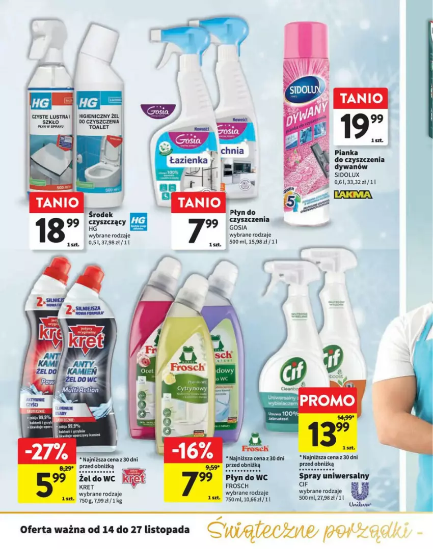 Gazetka promocyjna Intermarche - ważna 14.11 do 27.11.2024 - strona 15 - produkty: Cif, Dywan, Fa, Frosch, Kret, LG, Płyn do wc, Por, Sidolux, Sok, Top