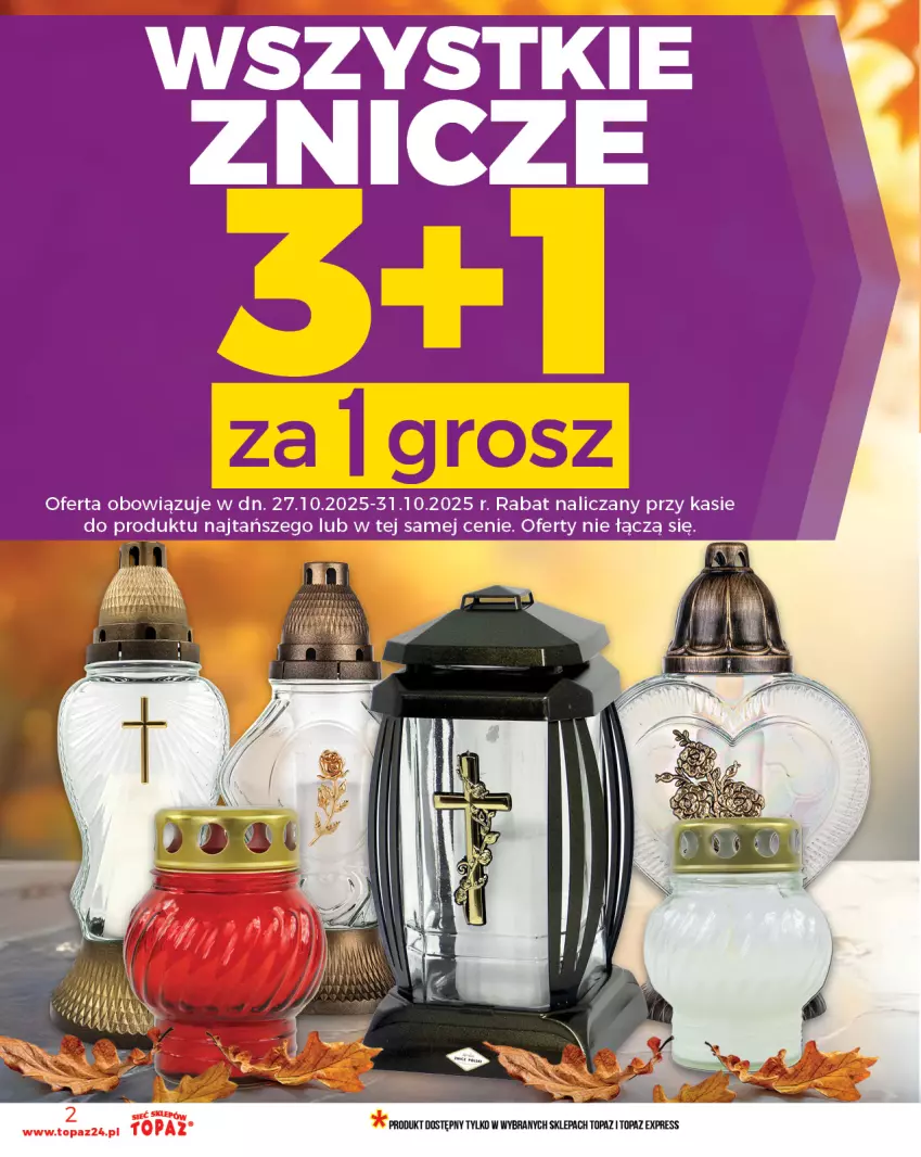 Gazetka promocyjna Topaz - Gazetka - ważna 23.10 do 29.10.2025 - strona 2 - produkty: Top, Znicz