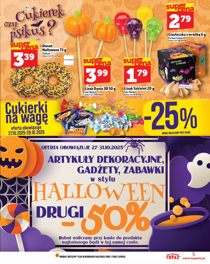 Gazetka promocyjna Topaz - Gazetka - ważna 23.10 do 29.10.2025 - strona 5 - produkty: Cukier, Donut, Top
