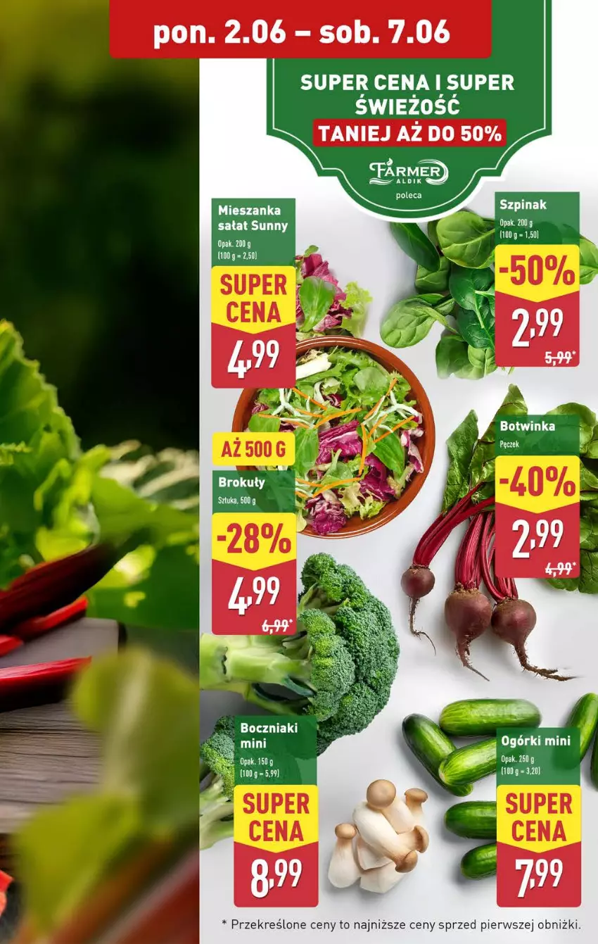 Gazetka promocyjna Aldi - Oferta weekendowa - ważna 05.06 do 07.06.2025 - strona 9 - produkty: Boczniak, Fa, Inka, Mieszanka sałat, Sałat, Szpinak