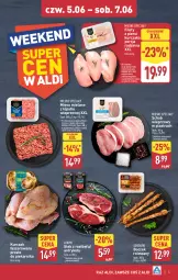 Gazetka promocyjna Aldi - Oferta weekendowa - Gazetka - ważna od 07.06 do 07.06.2025 - strona 5 - produkty: Kurczak, Mięso mielone, Mięso mielone z łopatki wieprzowej, Sok, Por, Sokołów, Stek, Mięsne specjały, Schab wieprzowy, Boczek, Rostbef, Piekarnik, Mięso, Fa
