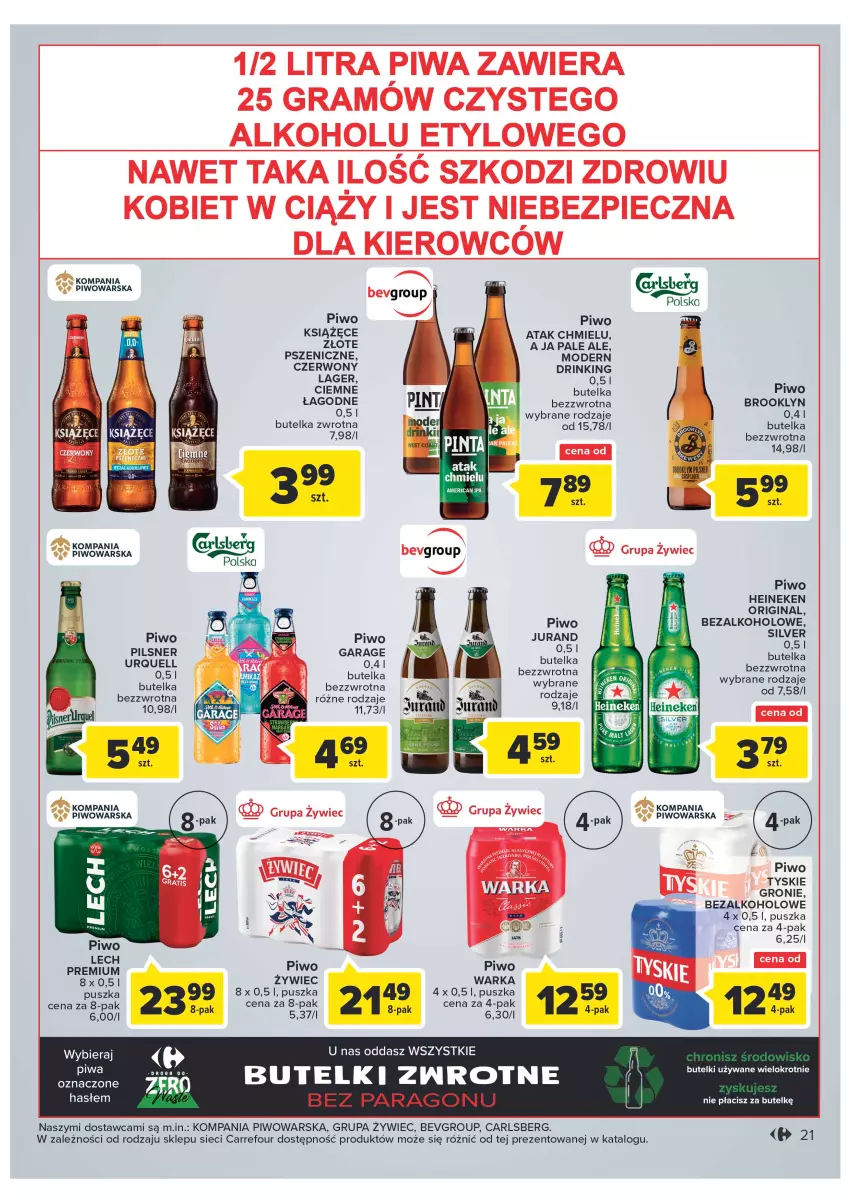 Gazetka promocyjna Carrefour - Gazetka Carrefour - ważna 22.11 do 03.12.2022 - strona 23 - produkty: Carlsberg, Gin, Gra, Heineken, Książęce, Piec, Piwa, Piwo, Tyskie, Warka