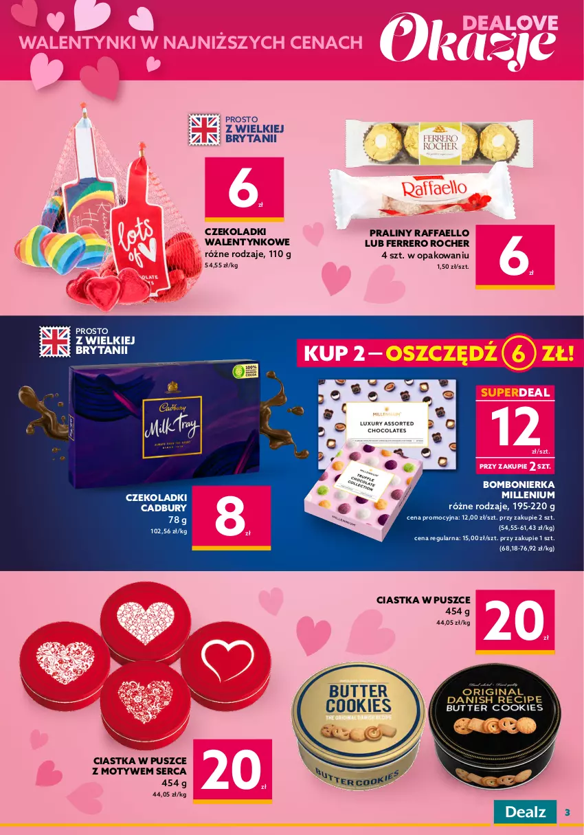 Gazetka promocyjna Dealz - NOWA GAZETKADeaLOVE okazje 💕 - ważna 08.02 do 21.02.2023 - strona 3 - produkty: Ciastka, Fa, Ferrero, Ferrero Rocher, Praliny, Raffaello, Ramka, Ser, Silan, Woda, Woda toaletowa