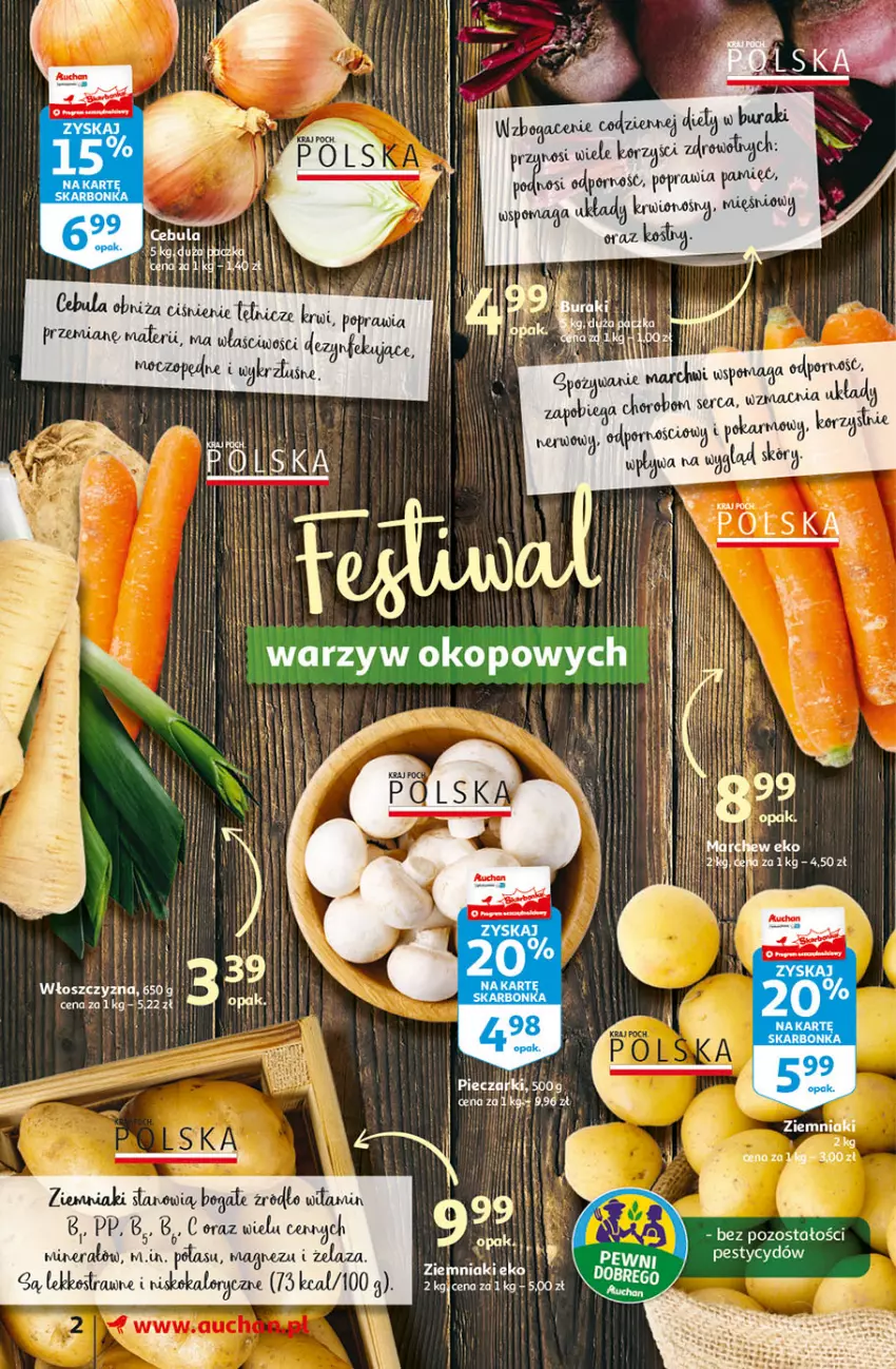 Gazetka promocyjna Auchan - Superoszczędzanie z kartą Skarbonka Supermarkety - ważna 07.10 do 13.10.2021 - strona 2 - produkty: Buraki