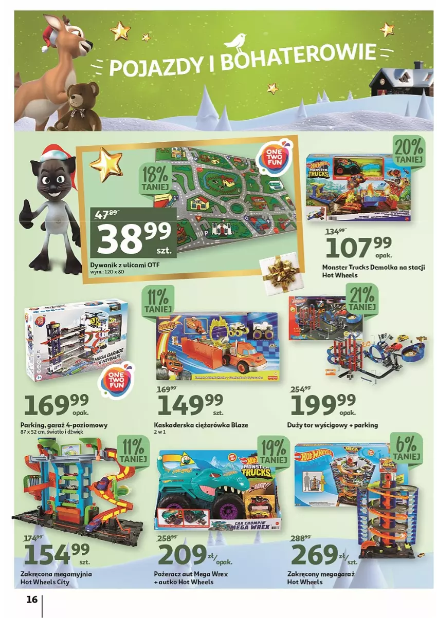 Gazetka promocyjna Auchan - Katalog MAGIA zabawek i dekoracji! - ważna 10.11 do 23.11.2022 - strona 16 - produkty: Gaga, Garaż, Hot Wheels, Kask, Monster truck, Tor wyścigowy