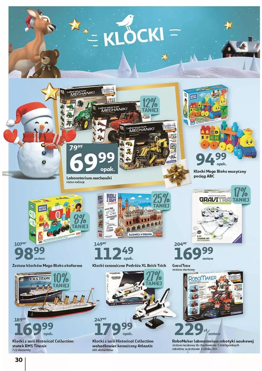 Gazetka promocyjna Auchan - Katalog MAGIA zabawek i dekoracji! - ważna 10.11 do 23.11.2022 - strona 30 - produkty: Fa, Gra, Gravitrax, Intel, Klocki, Mega Bloks, Pociąg, RoboMaker, Robot, Ser