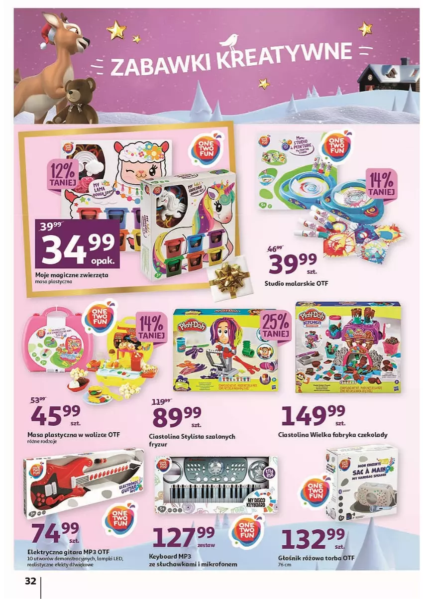 Gazetka promocyjna Auchan - Katalog MAGIA zabawek i dekoracji! - ważna 10.11 do 23.11.2022 - strona 32 - produkty: Gitara, Mikrofon, Szal, Zwierzęta