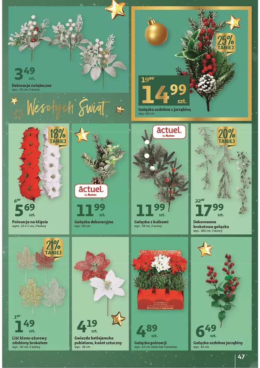 Gazetka promocyjna Auchan - Katalog MAGIA zabawek i dekoracji! - ważna 10.11 do 23.11.2022 - strona 47 - produkty: Dekoracja świąteczna, Gwiazda, LANA, Poinsecja
