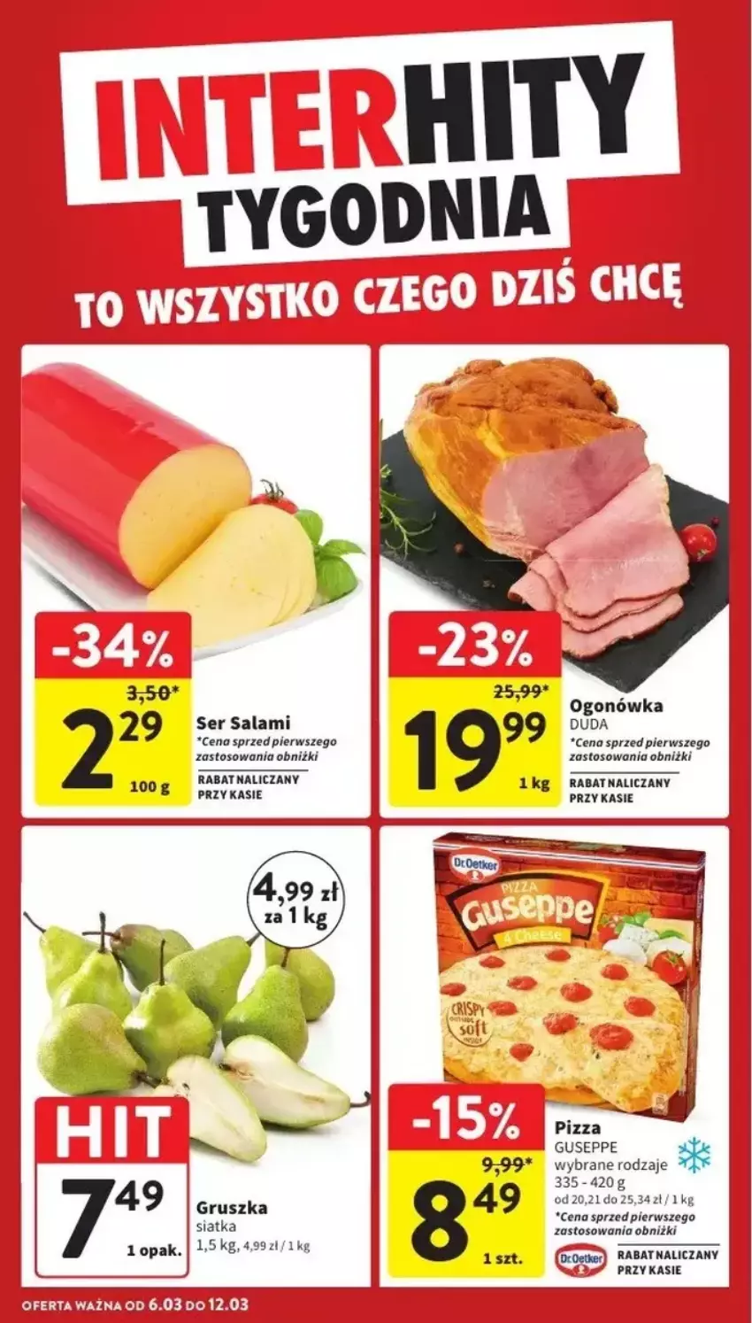 Gazetka promocyjna Intermarche - ważna 06.03 do 12.03.2025 - strona 3 - produkty: Duda, Ogonówka, Pizza, Salami, Ser, Ser salami, Siatka