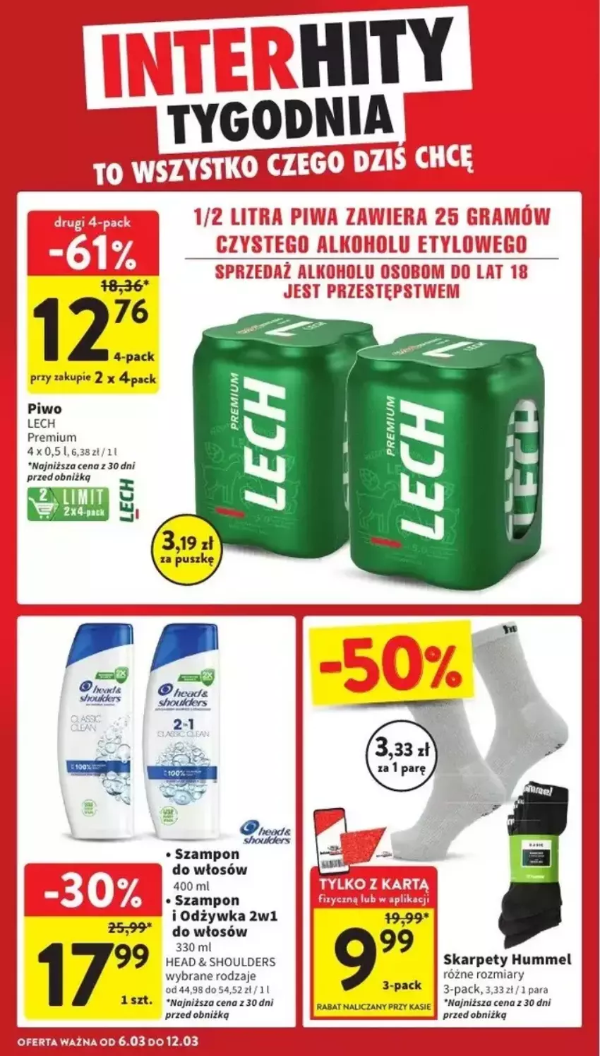 Gazetka promocyjna Intermarche - ważna 06.03 do 12.03.2025 - strona 4 - produkty: Fa, Karp, Lech Premium, Odżywka, Piwo, Szampon