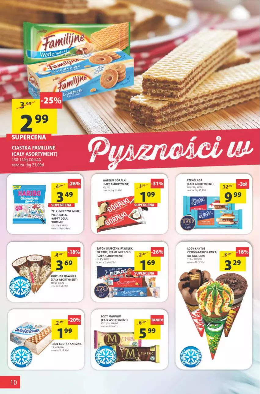 Gazetka promocyjna Arhelan - Gazetka - ważna 16.07 do 25.07.2021 - strona 10 - produkty: Algida, Baton, Ciastka, Czekolada, Fa, Góralki, Kaktus, Kit Kat, LG, Lion, Lody, Mleczko, Pico-Balla, Ptasie mleczko