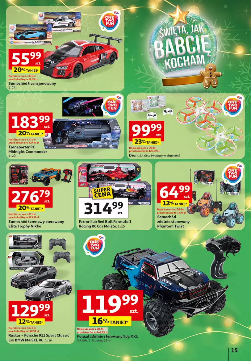 Gazetka promocyjna Auchan - Katalog Zabawki Święta jak babcię kocham Hipermarket - ważna 06.11 do 26.11.2025 - strona 15 - produkty: Pojazd, Por, Red Bull, Samochód, Sport, Tran