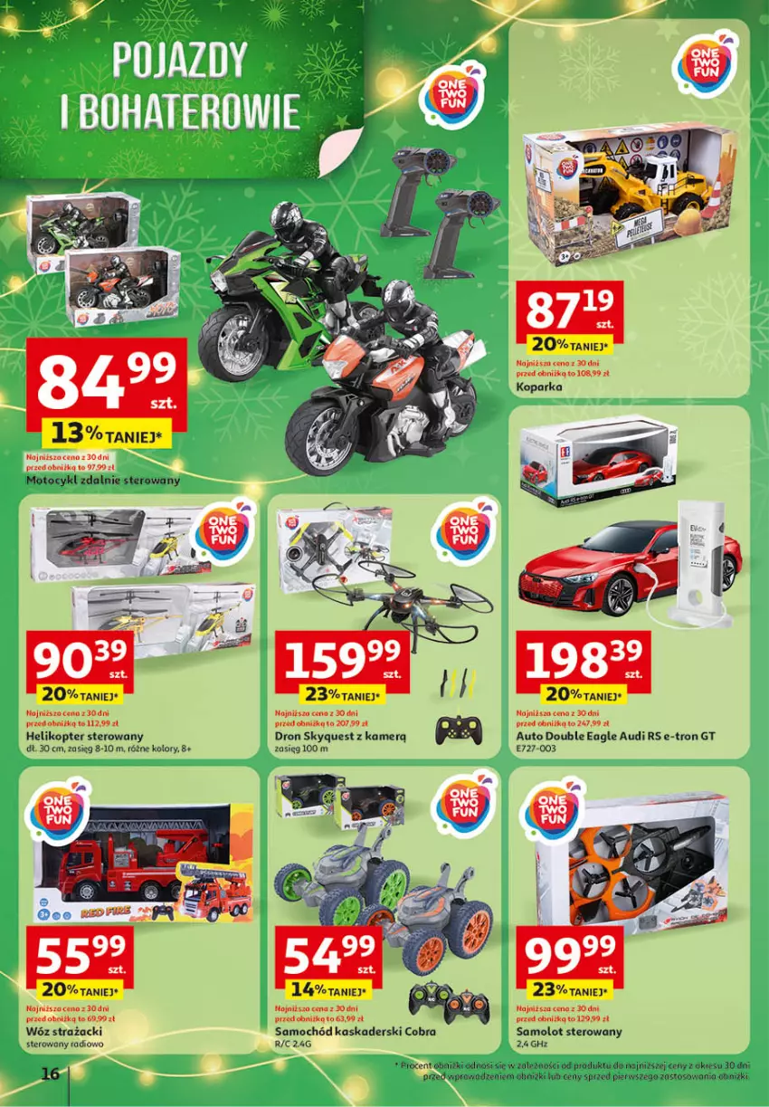 Gazetka promocyjna Auchan - Katalog Zabawki Święta jak babcię kocham Hipermarket - ważna 06.11 do 26.11.2025 - strona 16 - produkty: Amol, Helikopter, Kask, Parka, Samochód, Samolot, Wóz strażacki