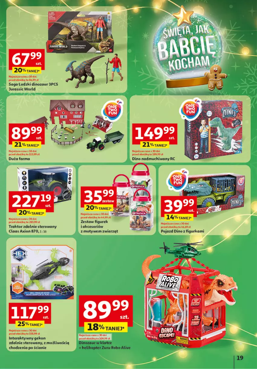 Gazetka promocyjna Auchan - Katalog Zabawki Święta jak babcię kocham Hipermarket - ważna 06.11 do 26.11.2025 - strona 19 - produkty: Dinozaur, Fa, Helikopter, Jurassic World, Pojazd, Saga, Tera, Traktor