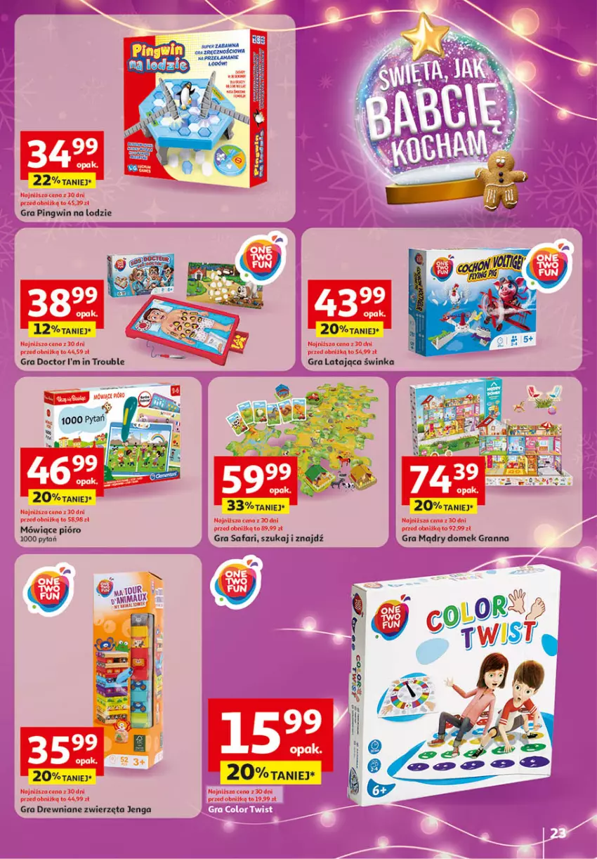 Gazetka promocyjna Auchan - Katalog Zabawki Święta jak babcię kocham Hipermarket - ważna 06.11 do 26.11.2025 - strona 23 - produkty: Fa, Gra, Inka, Pingwin, Zwierzęta