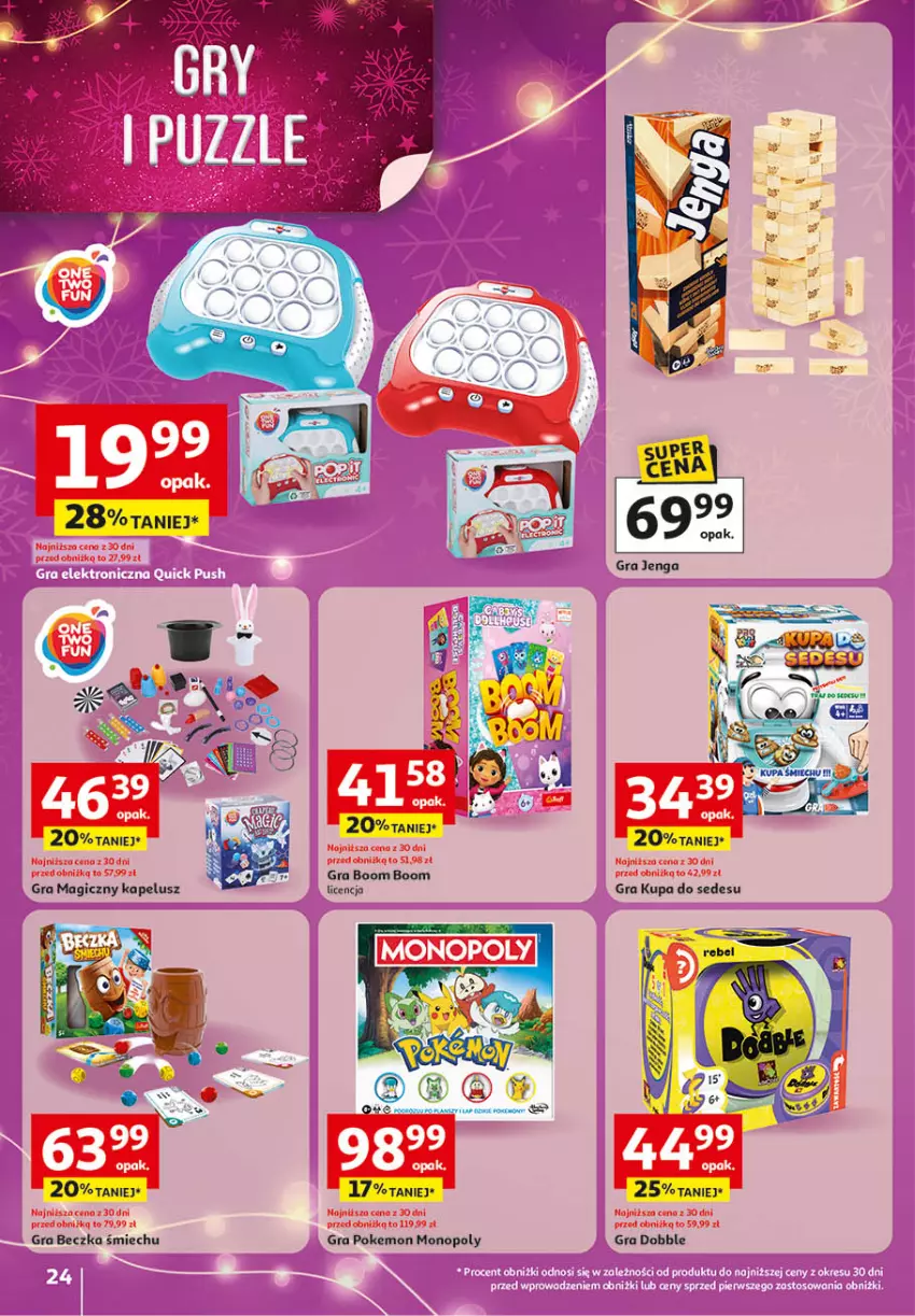 Gazetka promocyjna Auchan - Katalog Zabawki Święta jak babcię kocham Hipermarket - ważna 06.11 do 26.11.2025 - strona 24 - produkty: Gra, Magiczny kapelusz, Monopoly