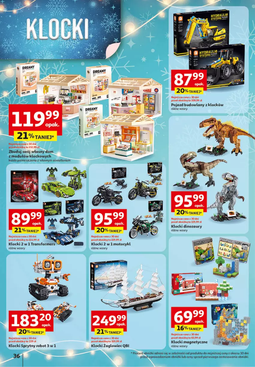 Gazetka promocyjna Auchan - Katalog Zabawki Święta jak babcię kocham Hipermarket - ważna 06.11 do 26.11.2025 - strona 36 - produkty: Dinozaur, Klocki, Pojazd, Robot, Tran, Transformers