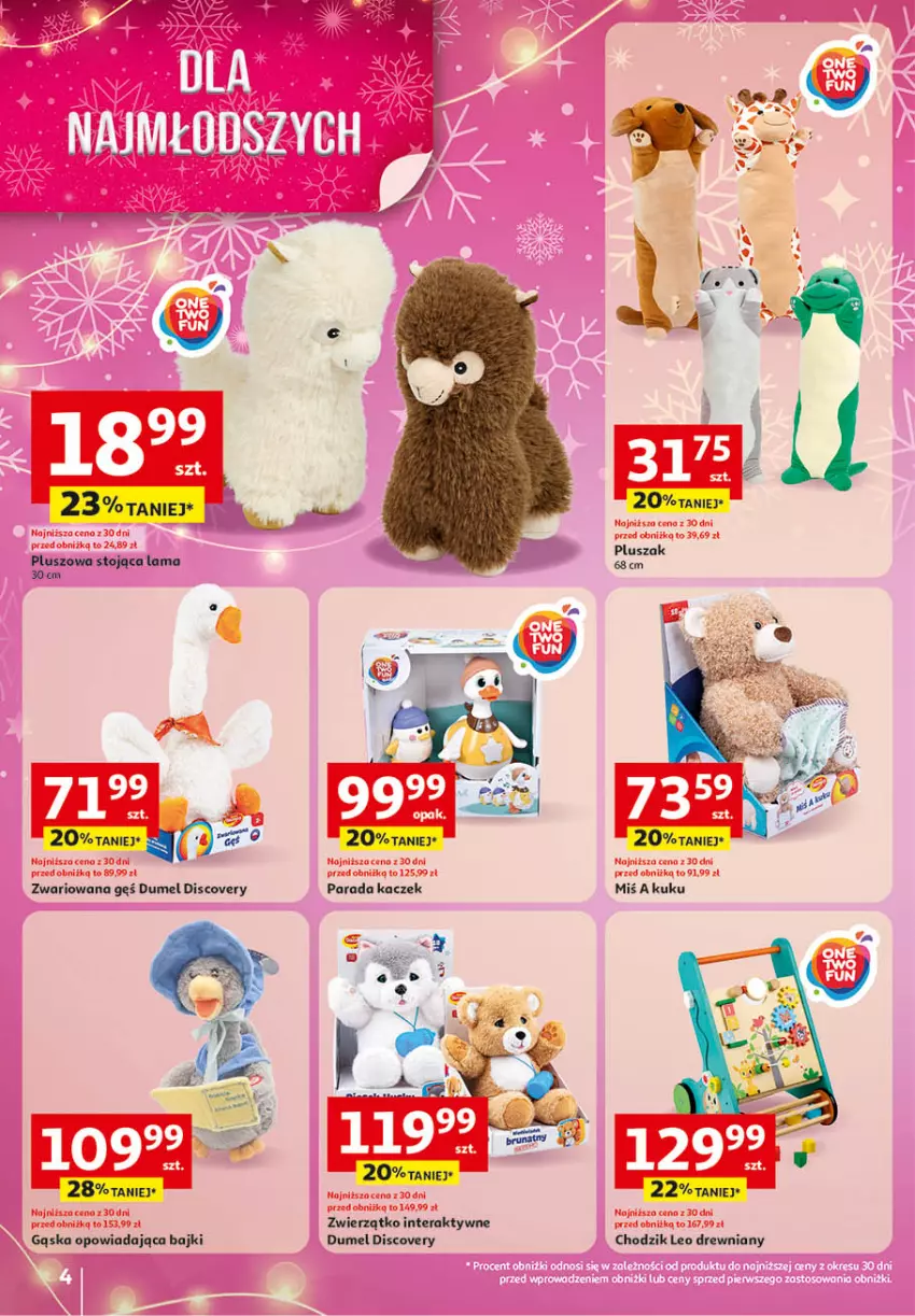 Gazetka promocyjna Auchan - Katalog Zabawki Święta jak babcię kocham Hipermarket - ważna 06.11 do 26.11.2025 - strona 4 - produkty: Chodzik, Discover, Pluszak, Tera