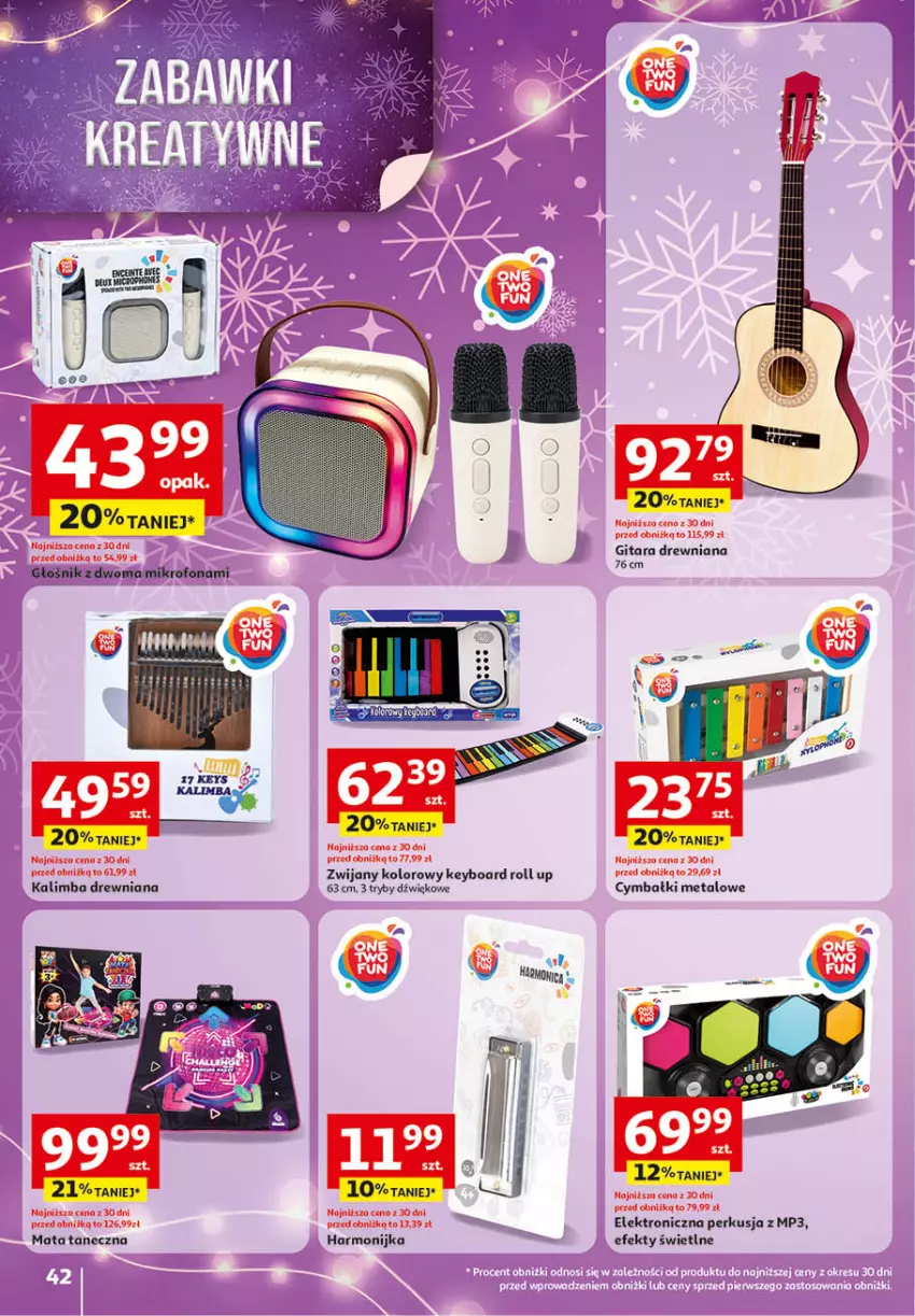 Gazetka promocyjna Auchan - Katalog Zabawki Święta jak babcię kocham Hipermarket - ważna 06.11 do 26.11.2025 - strona 42 - produkty: Gitara, Gitara drewniana, Głośnik, Harmonijka, Mikrofon, Perkusja