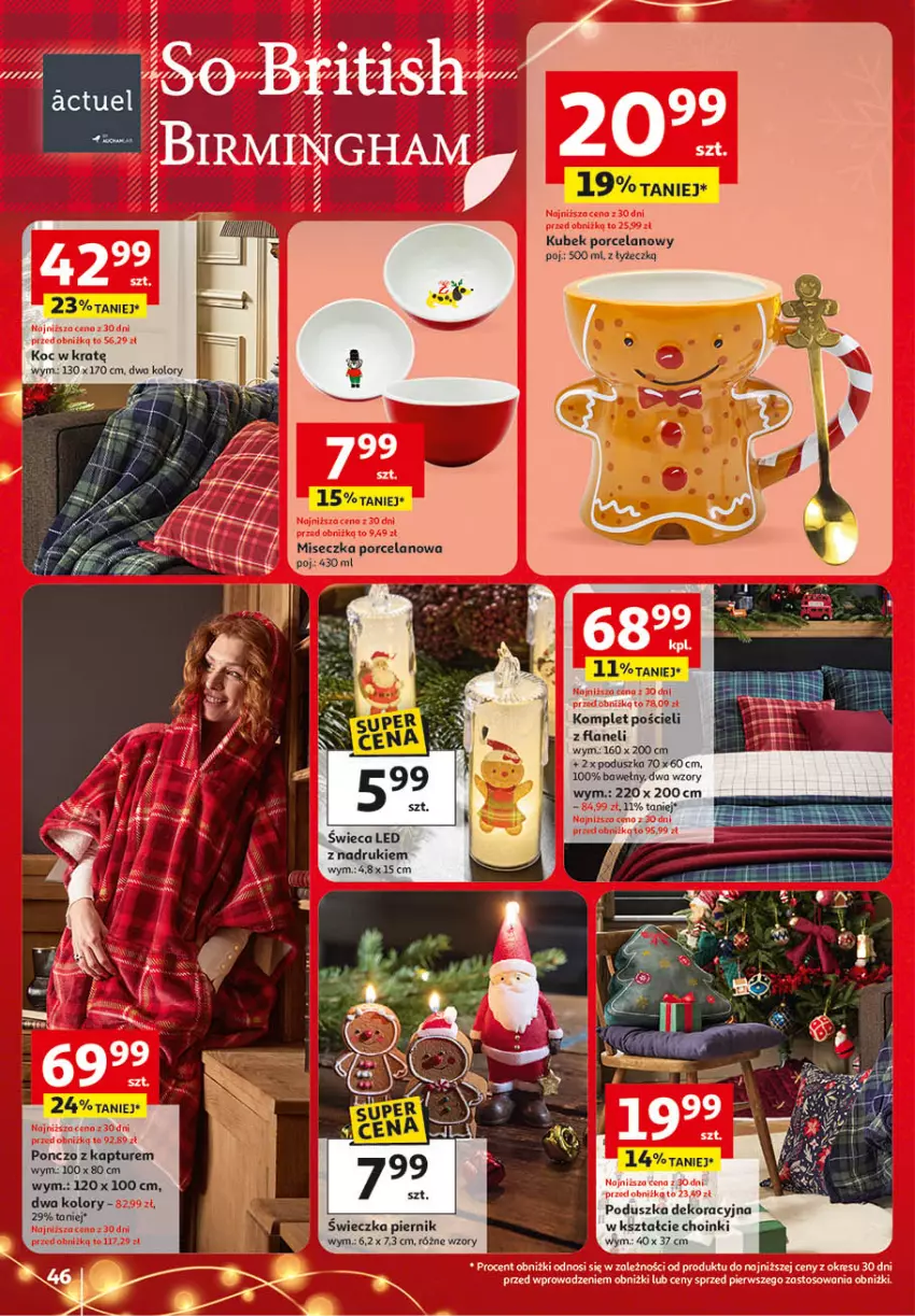 Gazetka promocyjna Auchan - Katalog Zabawki Święta jak babcię kocham Hipermarket - ważna 06.11 do 26.11.2025 - strona 46 - produkty: Fa, Koc, Komplet pościeli, Kubek, Miseczka, Piernik, Poduszka, Poduszka dekoracyjna, Ponczo, Por, Pościel