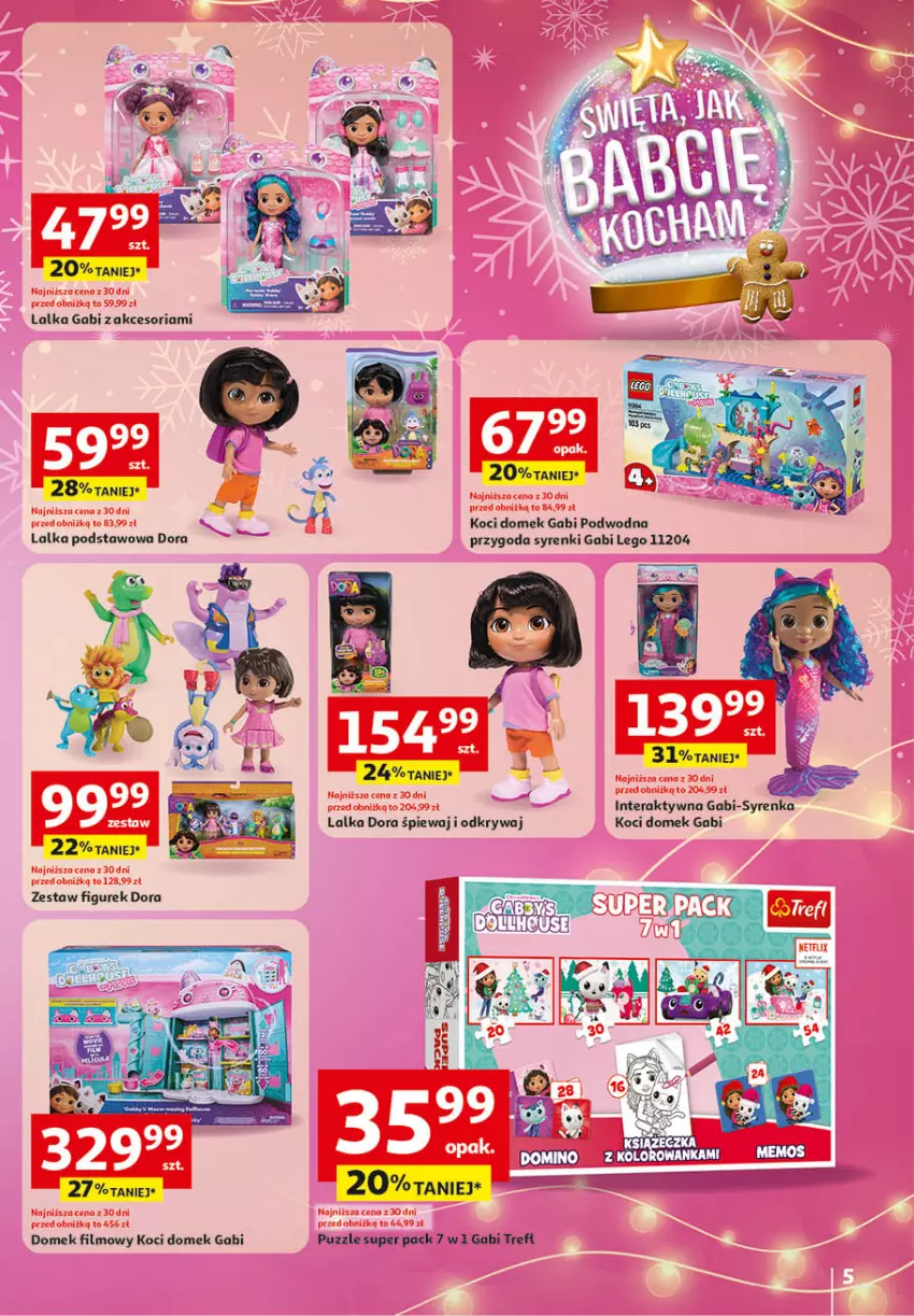 Gazetka promocyjna Auchan - Katalog Zabawki Święta jak babcię kocham Hipermarket - ważna 06.11 do 26.11.2025 - strona 5 - produkty: Koc, Lalka, LEGO, Puzzle, Tera