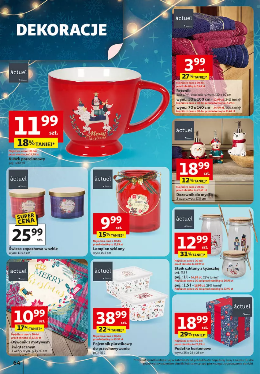 Gazetka promocyjna Auchan - Katalog Zabawki Święta jak babcię kocham Hipermarket - ważna 06.11 do 26.11.2025 - strona 64 - produkty: Dozownik, Lampion, Lampion szklany, Pojemnik, Pojemnik plastikowy, Pudełko, Ręcznik