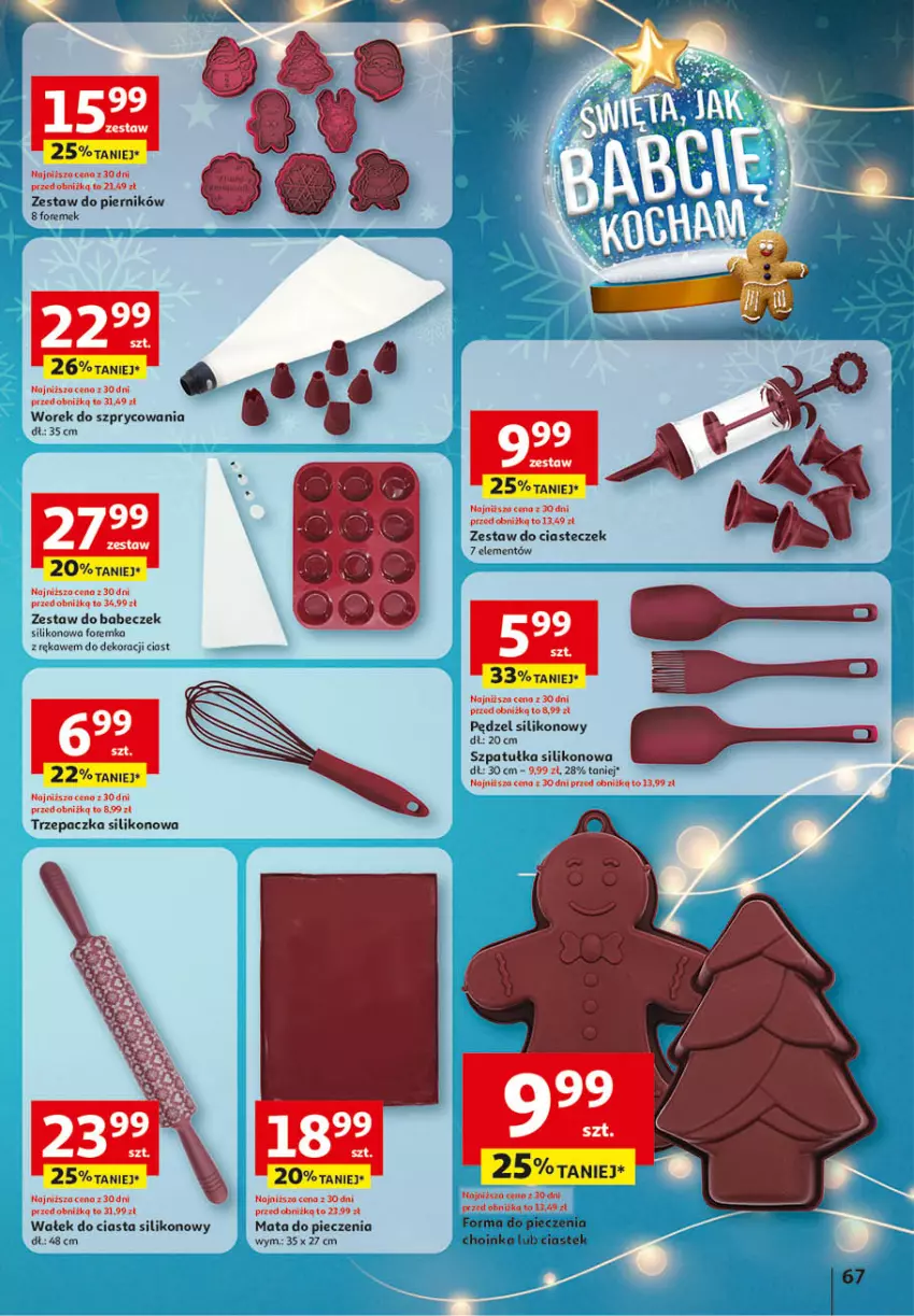 Gazetka promocyjna Auchan - Katalog Zabawki Święta jak babcię kocham Hipermarket - ważna 06.11 do 26.11.2025 - strona 67 - produkty: Choinka, Forma do pieczenia, Inka, Piec, Piernik, Stek, Szpatułka, Trzepaczka, Wałek, Wałek do ciasta