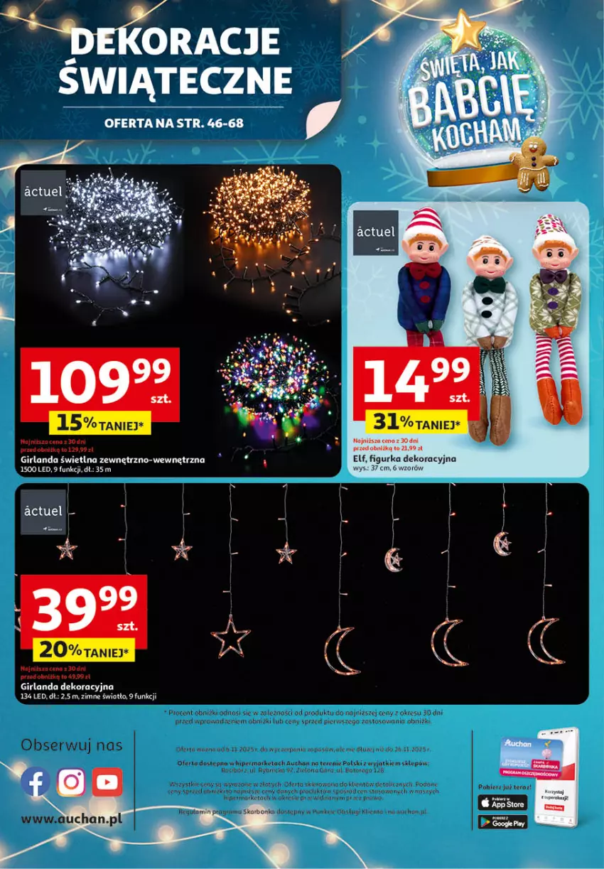 Gazetka promocyjna Auchan - Katalog Zabawki Święta jak babcię kocham Hipermarket - ważna 06.11 do 26.11.2025 - strona 69 - produkty: Girlanda