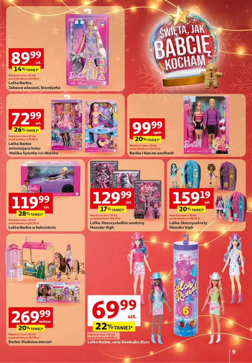 Gazetka promocyjna Auchan - Katalog Zabawki Święta jak babcię kocham Hipermarket - ważna 06.11 do 26.11.2025 - strona 9 - produkty: Barbie, Kret, Lalka, Malibu, Ser