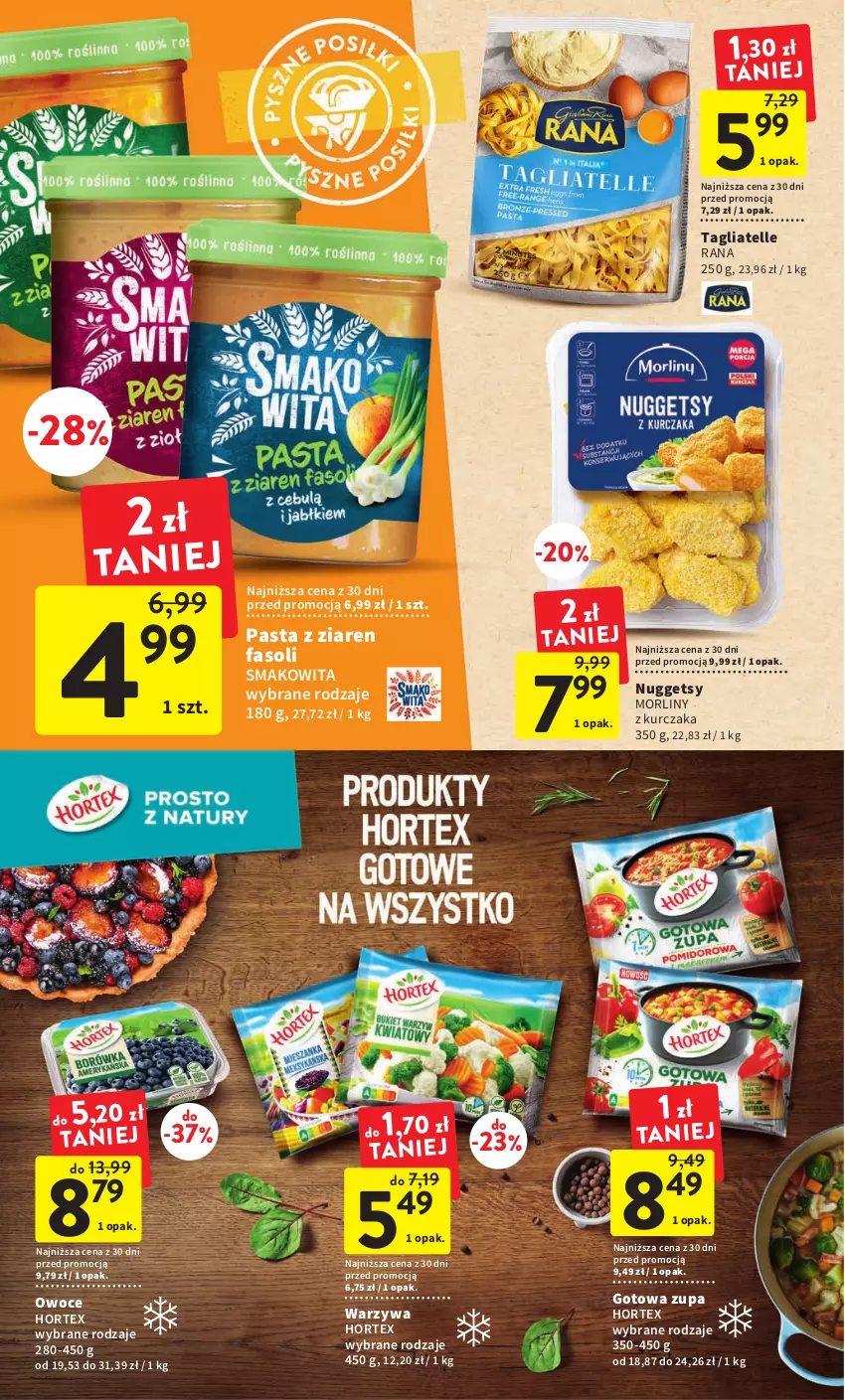 Gazetka promocyjna Intermarche - Gazetka Intermarche - ważna 12.01 do 18.01.2023 - strona 20 - produkty: Fa, Hortex, Kurczak, Morliny, Owoce, Smakowita, Tagliatelle, Warzywa, Zupa