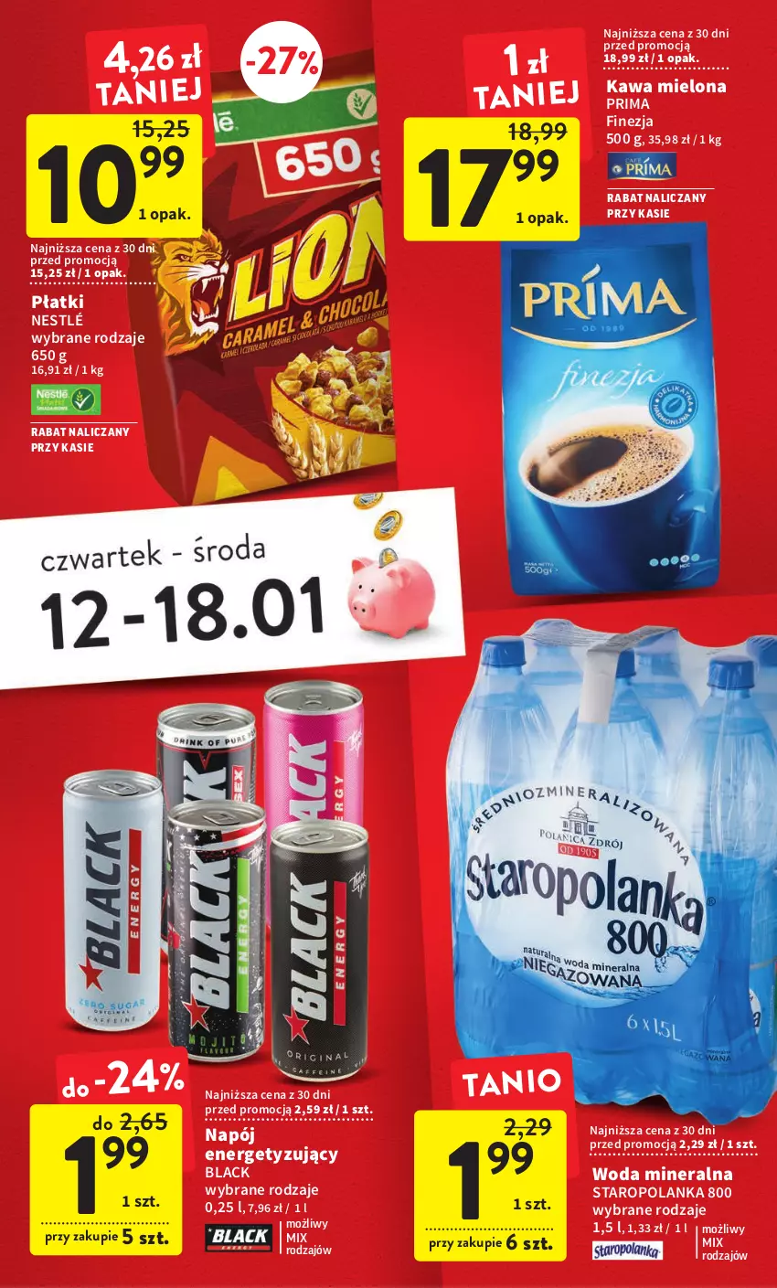 Gazetka promocyjna Intermarche - Gazetka Intermarche - ważna 12.01 do 18.01.2023 - strona 7 - produkty: Kawa, Kawa mielona, Lack, Napój, Nestlé, Prima, Staropolanka, Woda, Woda mineralna