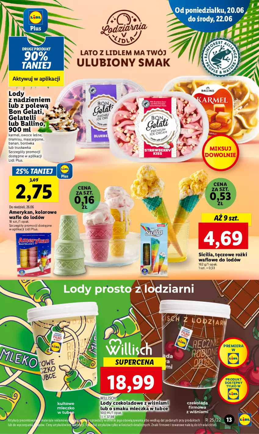 Gazetka promocyjna Lidl - GAZETKA - ważna 20.06 do 22.06.2022 - strona 13 - produkty: Borówka, Lody, Mascarpone, Owoce