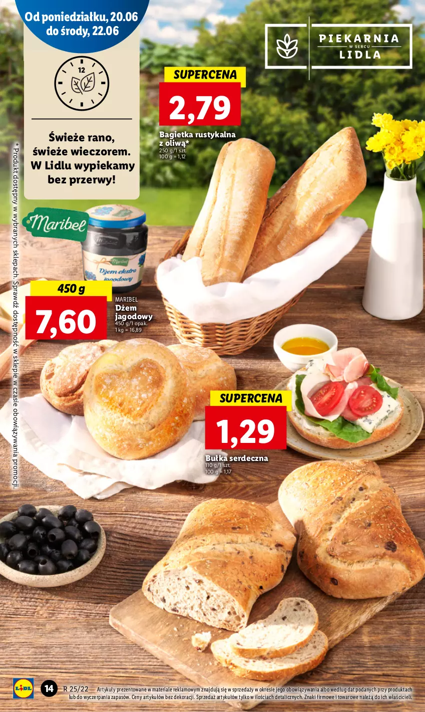 Gazetka promocyjna Lidl - GAZETKA - ważna 20.06 do 22.06.2022 - strona 14 - produkty: Bagietka, Bułka, Dżem, Rust, Ser