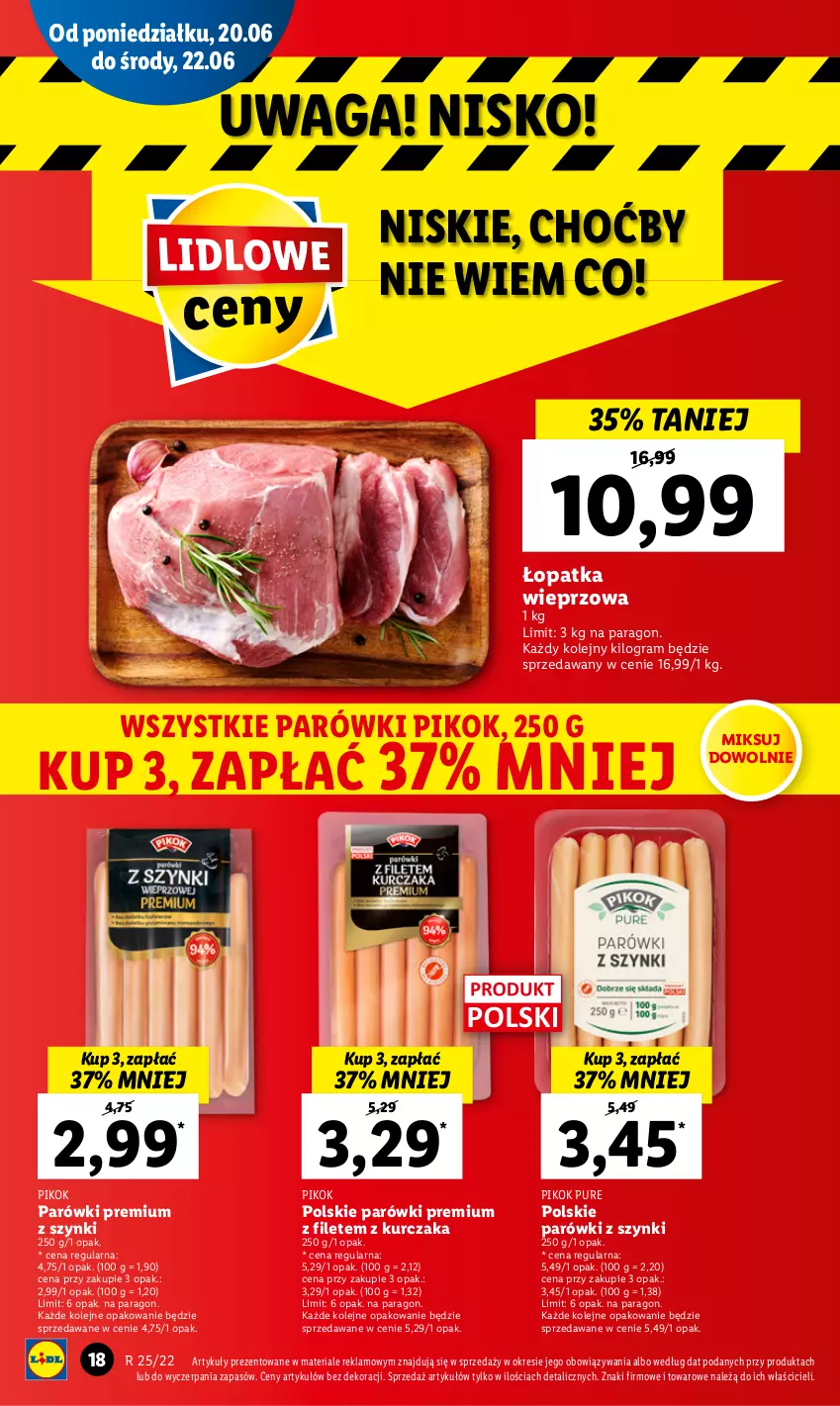 Gazetka promocyjna Lidl - GAZETKA - ważna 20.06 do 22.06.2022 - strona 18 - produkty: Gra, Kurczak, Olej, Parówki, Parówki z szynki, PIKOK, Pur, Waga