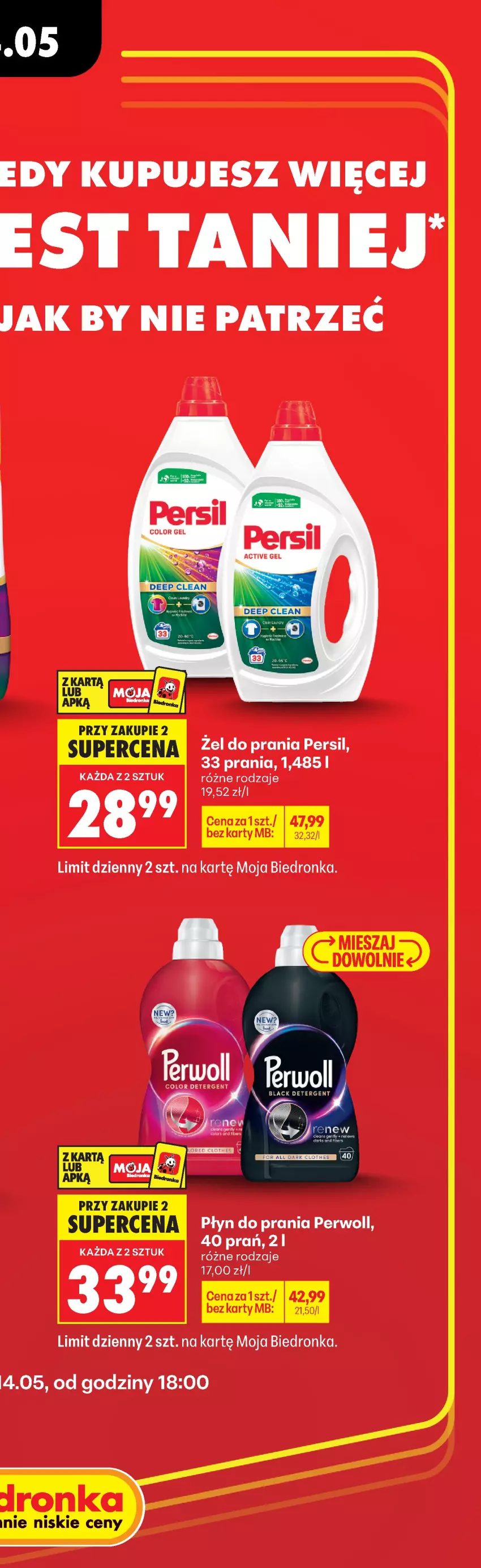 Gazetka promocyjna Biedronka - Gazetka - ważna 14.05 do 21.05.2026 - strona 3 - produkty: Persil, Perwoll, Płyn do prania