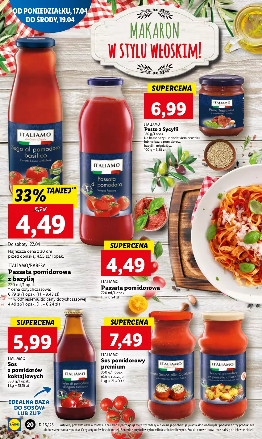 Gazetka promocyjna Lidl - GAZETKA - ważna 17.04 do 19.04.2023 - strona 26 - produkty: Bazyl, Makaron, Pesto, Sos, Sos pomidorowy